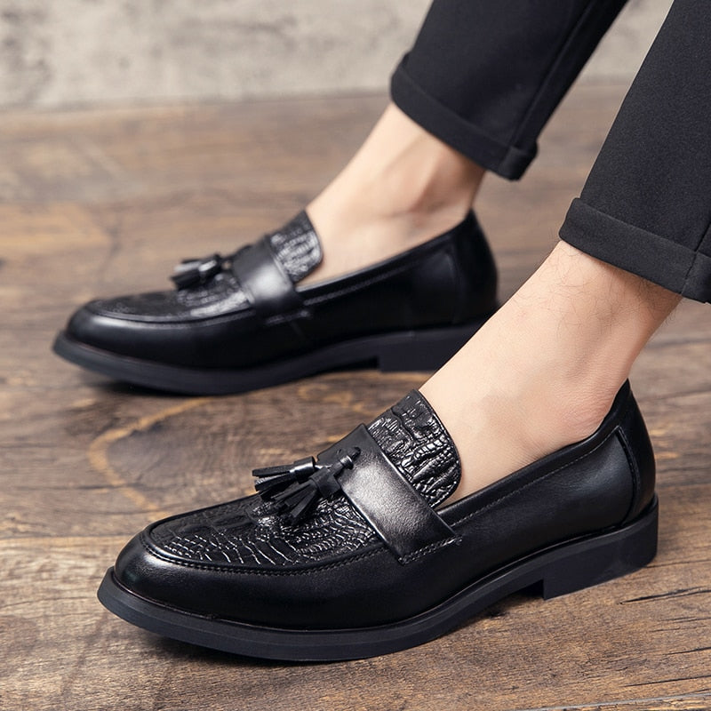 38~48 Business Suit Wedding Formal Designer Mens Luxury Dress Casual Leather Crocodile Skin Italian Male Shoes for Men Loafers