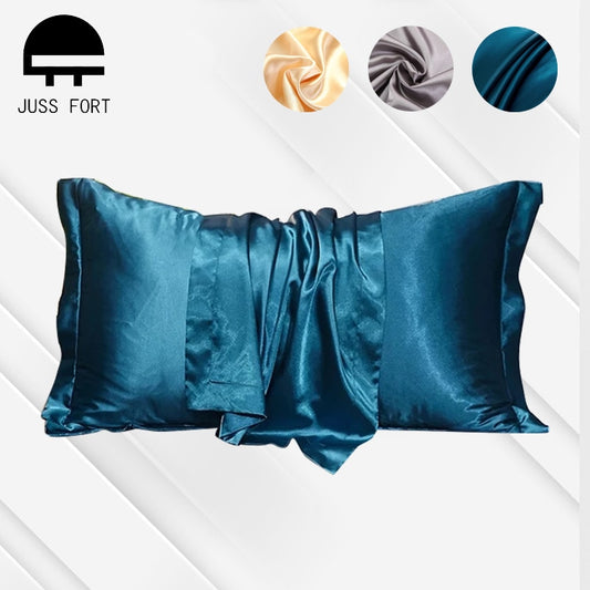 48x74cm Pillowcase Artificial Silk Pillow Cover Solid Color Smooth Satin Pillows Covers for Bedding Sleeping Pillowcases 1/2 pcs