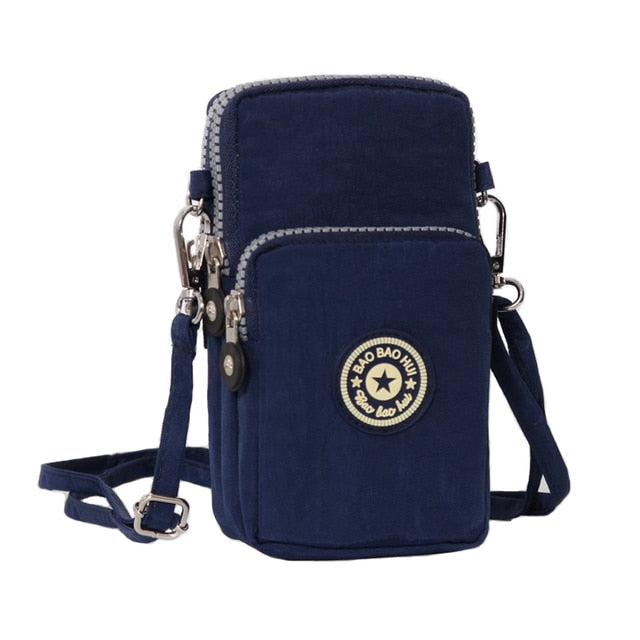 Women Mini Shoulder Bag Oxford Waterproof Handbag Wrist Pouch Wallet Sports Cell Mobile Phone Crossbody Bags for Girls