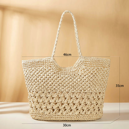 Fashion Straw Women Shoulder Bags Paper Woven Female Handbags Large Capacity Summer Beach Straw Bags Casual Tote Purses 2022