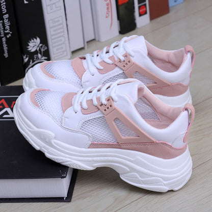 Women Sneakers Mesh Breathable Platform Wedge Heels Shoes Summer Sports Flats Shoes Zapatillas Deportivas Mujer