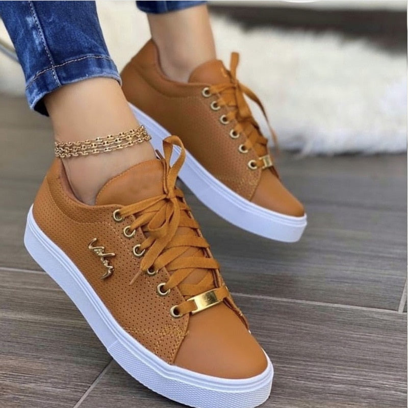 Vulcanized Shoes Women New 2023 Casual Sneakers Fashion Flat Lace Up Outdoor Walking Sport  Plus Size 43 Zapatillas Mujer