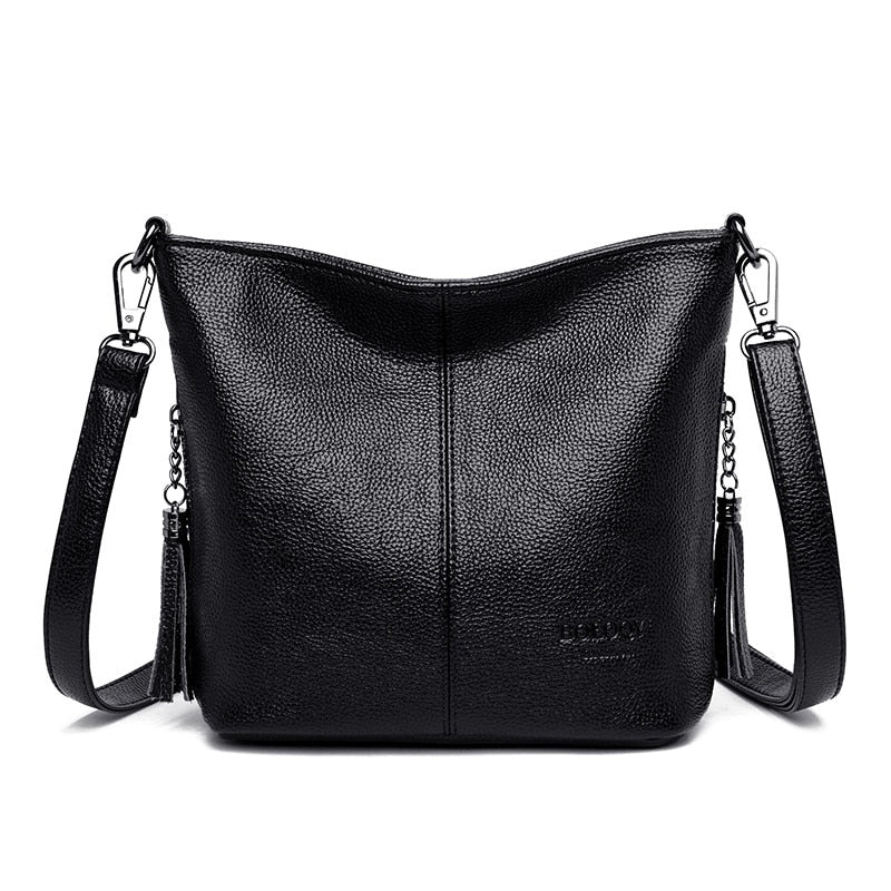 Genuien Leather Tassels Ladies Hand Crossbody Bags For Women Luxury Purses And Handbags Women Shoulder Bags Designer Bucket Sac