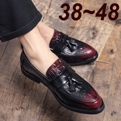 38~48 Business Suit Wedding Formal Designer Mens Luxury Dress Casual Leather Crocodile Skin Italian Male Shoes for Men Loafers