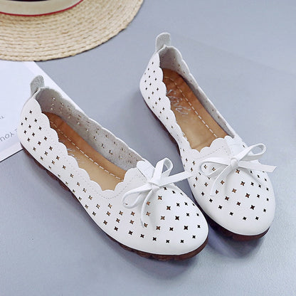 Comemore 2021 Spring Summer New Bowtie White Sneakers Mesh Tennis Female Women Loafers Casual Ballet Nurse Flats Shoes Woman 40