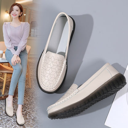 2022 New Women Flats Shoes Women Genuine Leather Shoes Woman Loafers Slip On Ballet Flats Ballerines Flats Walking Plus Size