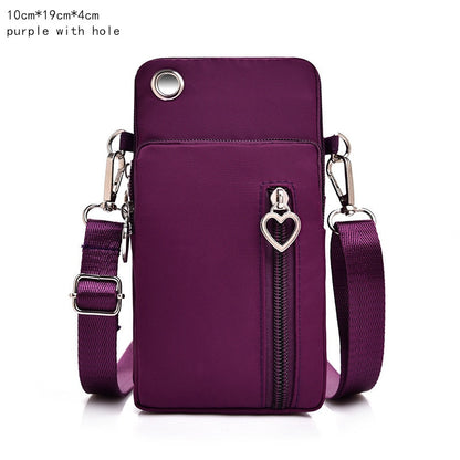 Women Mini Shoulder Bag Oxford Waterproof Handbag Wrist Pouch Wallet Sports Cell Mobile Phone Crossbody Bags for Girls