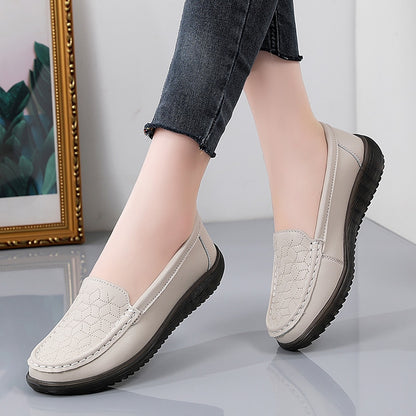 2022 New Women Flats Shoes Women Genuine Leather Shoes Woman Loafers Slip On Ballet Flats Ballerines Flats Walking Plus Size