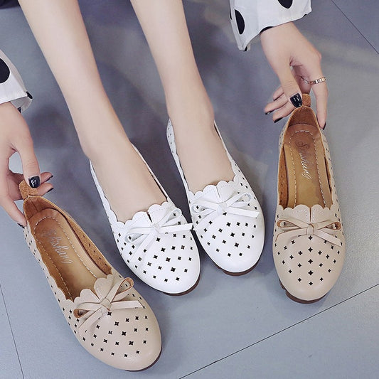 Comemore 2021 Spring Summer New Bowtie White Sneakers Mesh Tennis Female Women Loafers Casual Ballet Nurse Flats Shoes Woman 40