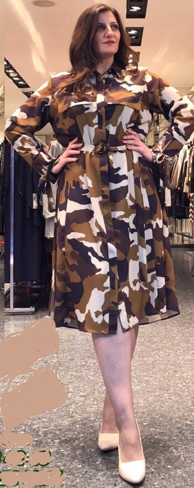Ninalle Camouflage Long Arm Dress