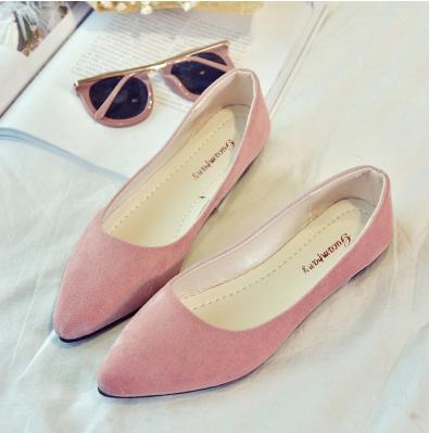 Shoes women spring 2018 new pearl shallow-mouthed chic single shoes 100 lap flat shoes Korean version 100 lap women's shoes