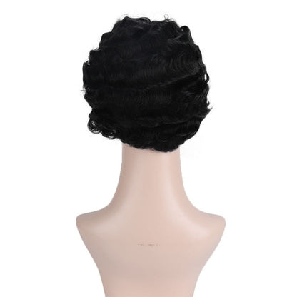 DIFEI Short Kinky Curly Hair  Cospaly Wig High Temperature Fiber Hair Extension Wigs
