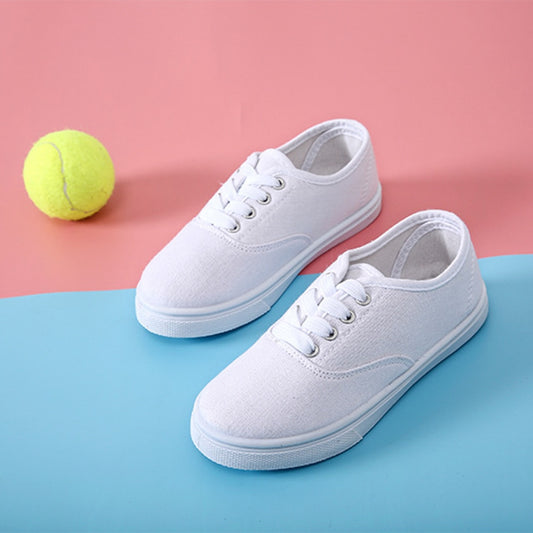 Woman Sneakers Shoes Canvas White Sneakers Casual Fashion Solid Color Flats Breathable For Woman 43 size 7479