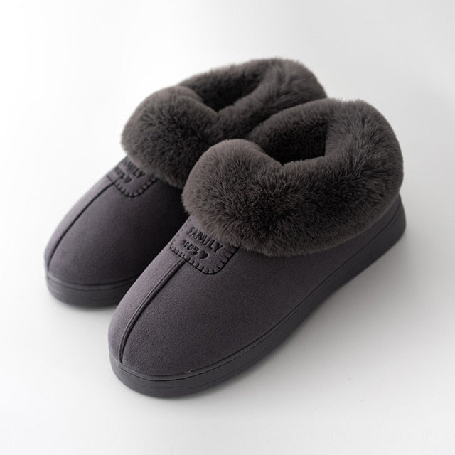 2023 Faux Fur Winter Warm Shoes Woman Men Indoor Slippers Soft Plush Anti-slip Lovers Home Floor Slipper Cotton Slides SH08271