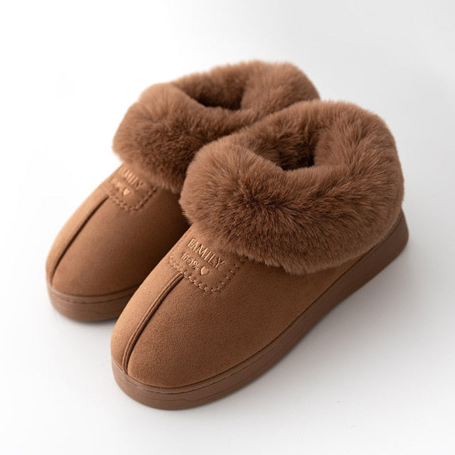 2023 Faux Fur Winter Warm Shoes Woman Men Indoor Slippers Soft Plush Anti-slip Lovers Home Floor Slipper Cotton Slides SH08271