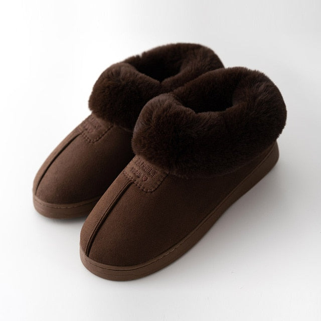2023 Faux Fur Winter Warm Shoes Woman Men Indoor Slippers Soft Plush Anti-slip Lovers Home Floor Slipper Cotton Slides SH08271