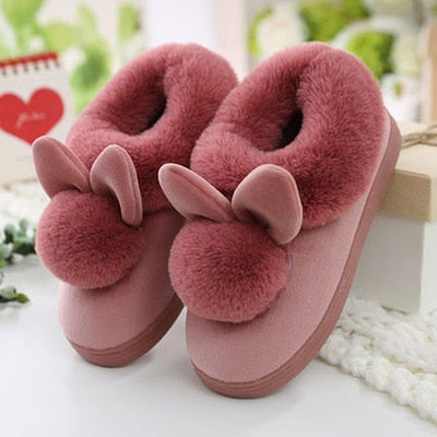 2023 Faux Fur Winter Warm Shoes Woman Men Indoor Slippers Soft Plush Anti-slip Lovers Home Floor Slipper Cotton Slides SH08271