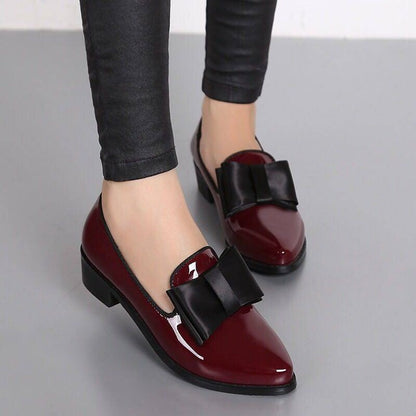 Fashion Pointed Toe Women Flats Shoes Bow Women Shoes Patent Leather Casual Single Summer Ballerina Women Shallow Mouth Shoes