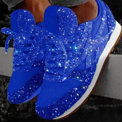 Rimocy Plus Size Woman Sneakers Shining Glitter Autumn Shoes Woman Platform Trainers Ladies silver Shoes Tenis Feminino Red Blue