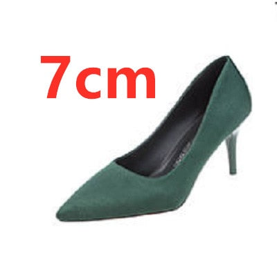 Cresfimix women casual suede 8cm high heels lady cute party high heel female office comfortable heel shoes