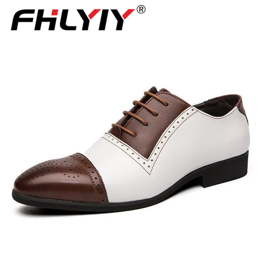 Fhlyiy Fashion Man Formal Shoes High Quality Leather Men Business Dress Shoes Loafers Oxford Wedding Shoes Men's Shoes Plus size