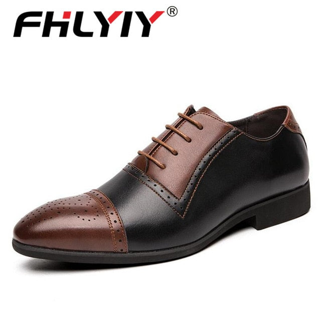 Fhlyiy Fashion Man Formal Shoes High Quality Leather Men Business Dress Shoes Loafers Oxford Wedding Shoes Men's Shoes Plus size