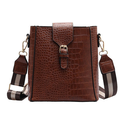 Crossbody Bag for Women Bags Bucket Handbag Crocodile Pattern Shoulder Bag Lady Strap Belt Female
