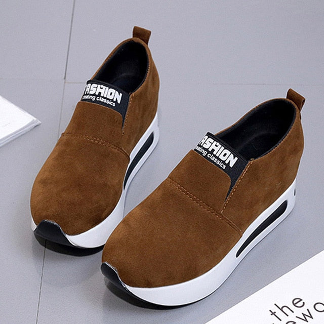 platform shoes Flat Shoes women Slip On Casual Platform Shoes women winter women's casual shoes leather shoes slip on sneakers