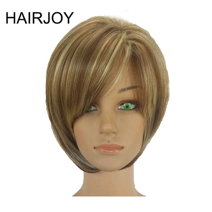 HAIRJOY Women Synthetic Hair Wig Bob Haircut Pixie Style with Bangs Short