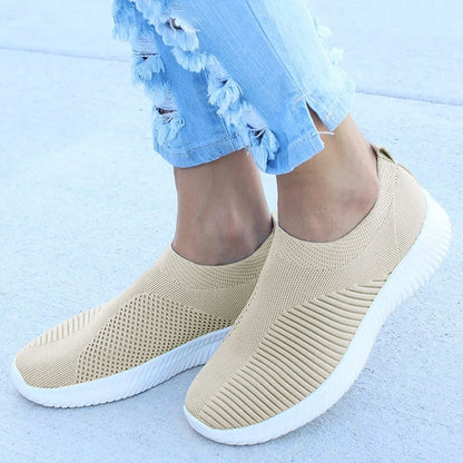 Summer Sneakers For Women Knitted Vulcanized Shoes Sock Sneakers Slip On tenis feminino Mesh Breathable Trainers Zapatos Mujer