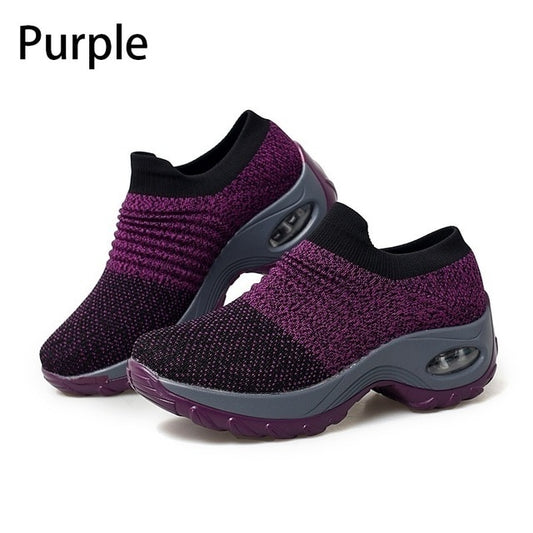 Fashion Women Lightweight Sneakers Running Shoes Outdoor Sports Shoes Breathable Mesh Comfort Running Shoes Air Cushion Lace Up