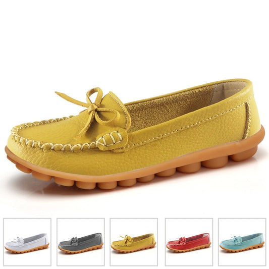 Fashion Women Flats Leather Shoes Women Moccasins Plus Size Ladies Shoes Flats Slip-On Women Loafers Boat Shoes Ballerina