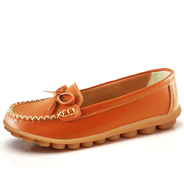 Fashion Women Flats Leather Shoes Women Moccasins Plus Size Ladies Shoes Flats Slip-On Women Loafers Boat Shoes Ballerina
