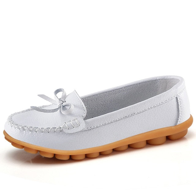 Fashion Women Flats Leather Shoes Women Moccasins Plus Size Ladies Shoes Flats Slip-On Women Loafers Boat Shoes Ballerina