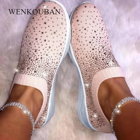 Women Sneakers 2020 Fashion Bling Vulcanized Shoes Casual Ladies On Loafers Female Trainers Tenis Feminino