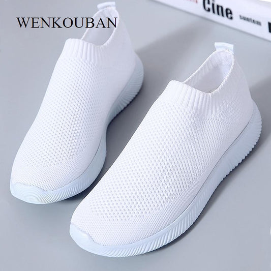 2020 Women Sneakers Fashion Socks Shoes Casual White Sneakers Summer knitted Vulcanized Shoes Women Trainers Tenis Feminino