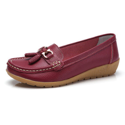 2020 New Women Shoes Loafers Genuine Leather Women Flats Slip On Women's Loafers Spring Flats Female Moccasins Shoes Plus Size