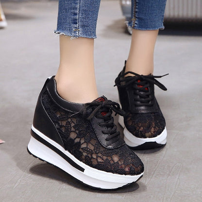 women shoes 2020 white platform wedge sneakers high heel sneakers shoes women casual mesh Breathable shoes zapatillas mujer