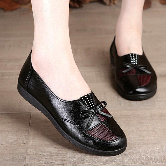 Cheap shoes women leather flats female spring shoes 2020 spring fashion leather mom shoes woman loafers