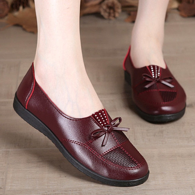 Cheap shoes women leather flats female spring shoes 2020 spring fashion leather mom shoes woman loafers