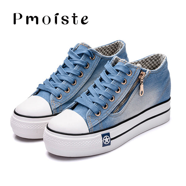 Canvas shoes for girls 2020 Spring Fashion Sneakers Solid Sewing Women Denim Shoe Sapato Feminino Size 35-41