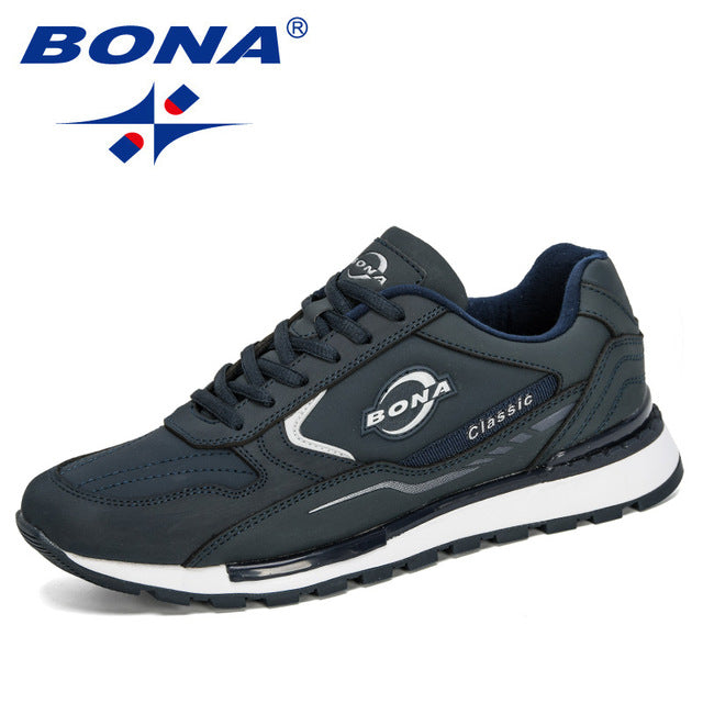 BONA 2020 New Designers Nubuck Leather Trendy Sneakers Men Outdoor Casual Shoes Man Sapato Masculino Krasovki Zapatos De Hombre