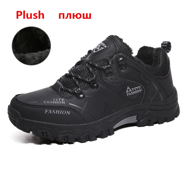 MIXIDELAI Men Boots Winter With Plush Warm Snow Boots Casual Men Winter Boots Work Shoes Men Footwear Fashion Ankle Boots 39-47