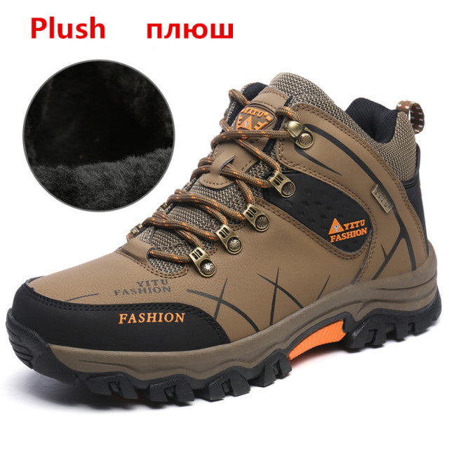 MIXIDELAI Men Boots Winter With Plush Warm Snow Boots Casual Men Winter Boots Work Shoes Men Footwear Fashion Ankle Boots 39-47