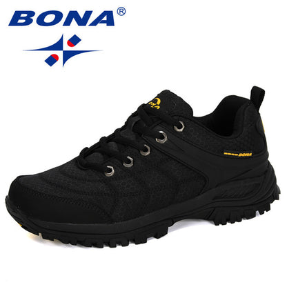 BONA 2020 New Designers Popular Hiking Shoes Man Nubuck Leather Mesh Outdoor Men Sneakers Climbing Shoes Men Sport Shoes Trendy