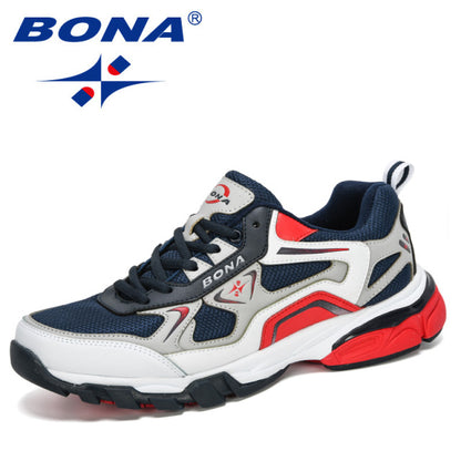 BONA 2020 New Style Action leather Sneakers Men Trainers  Zapatillas Hombre Shoes Man Masculino Sports Running Shoes Comfortable
