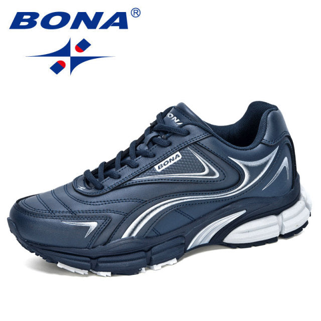 BONA 2020 New Designers Action Leather Sneakers Shoes Men Outdoor Casual Shoes Man Trendy Leisure Footwear Male Walking Shoes