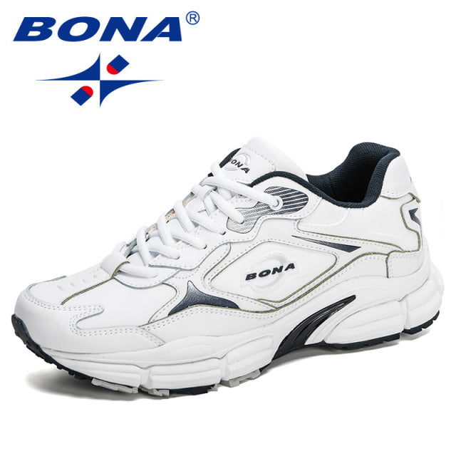 BONA 2020 New Designers Popular Action Leather Men Sneakers Outdoor Casual Shoes Fashion Man Leisure Footwear Walking Shoes Soft