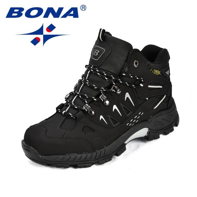 BONA New Classics Style Men Hiking Shoes Action Leather Men Athletic Shoes Lace Up Outdoor Men Jogging Sneakers Free Shipping