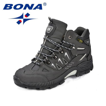 BONA New Classics Style Men Hiking Shoes Action Leather Men Athletic Shoes Lace Up Outdoor Men Jogging Sneakers Free Shipping